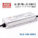 Mean Well ELG - 100 - 48D2 AC - DC Single output LED Driver Mix Mode (CV+CC) with PFC - ELG-100-48D2 - powersupplymall.com