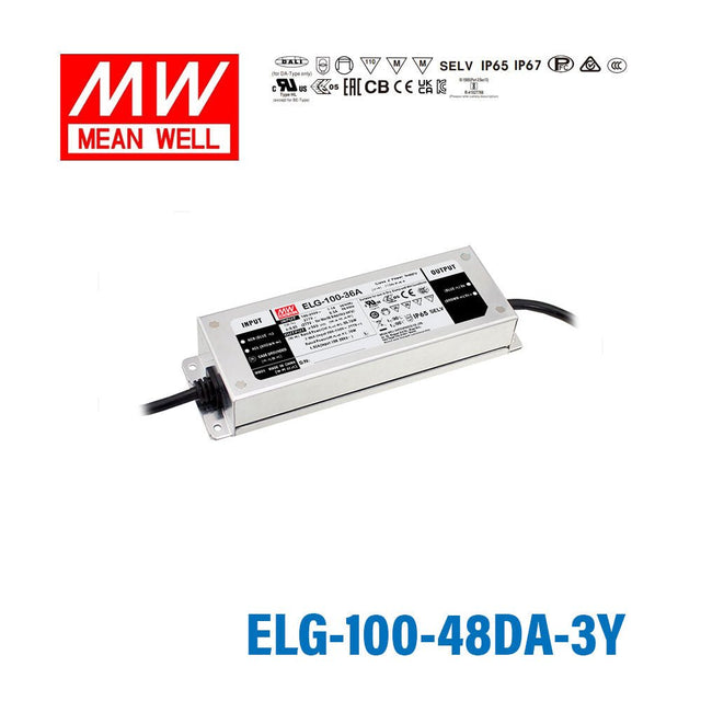 Mean Well ELG - 100 - 48DA Power Supply 96W 48V 3 - wire Input - DALI - ELG-100-48DA-3Y - powersupplymall.com