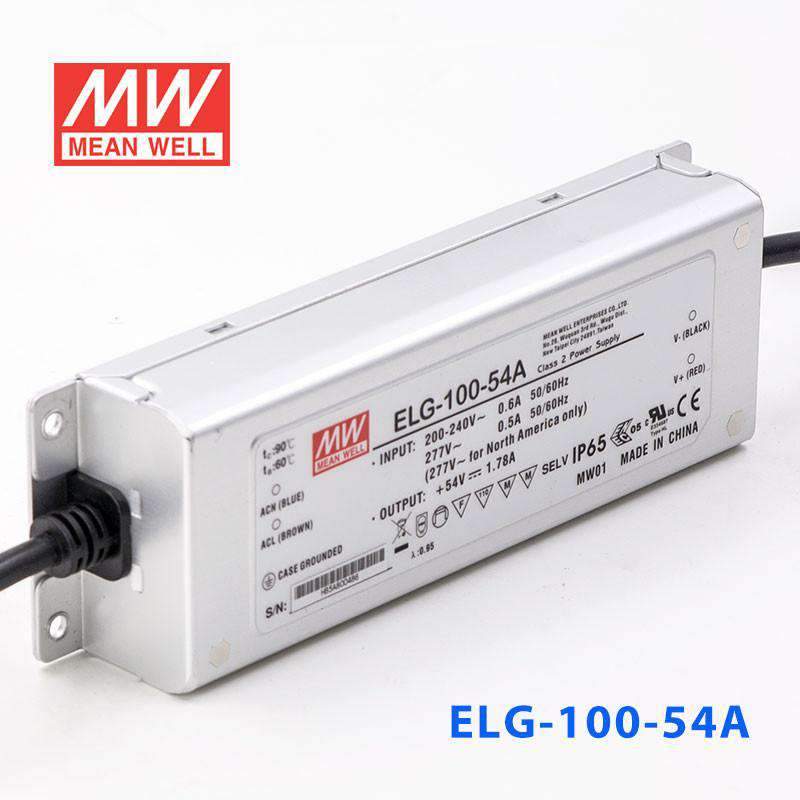 Mean Well ELG-100-54A Power Supply 96.12W 54V - Adjustable 1.78A - ELG-100-54A - powersupplymall.com