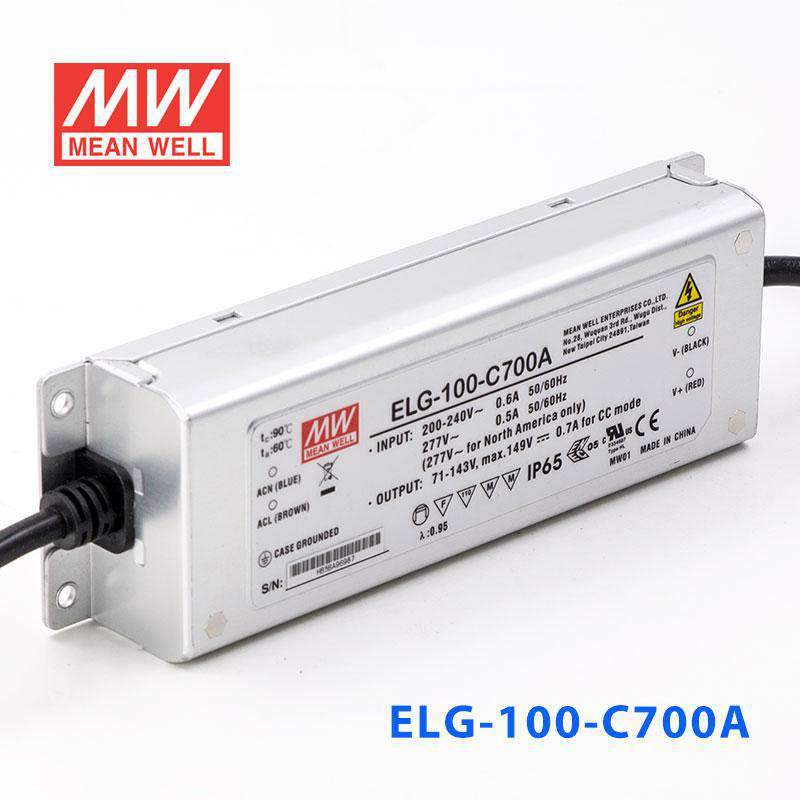 Mean Well ELG-100-C700A Power Supply 100W 700mA - Adjustable - ELG-100-C700A - powersupplymall.com