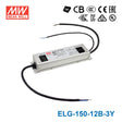 Mean Well ELG-150-12B-3Y Power Supply 120W 12V - Dimmable 10A — 3-Wire Input (with Earth) - ELG-150-12B-3Y - powersupplymall.com