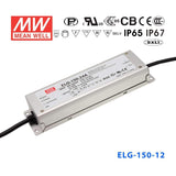 Mean Well ELG - 150 - 12D2 AC - DC Single output LED Driver Mix Mode (CV+CC) with PFC - ELG - 150 - 12D2 - powersupplymall.com