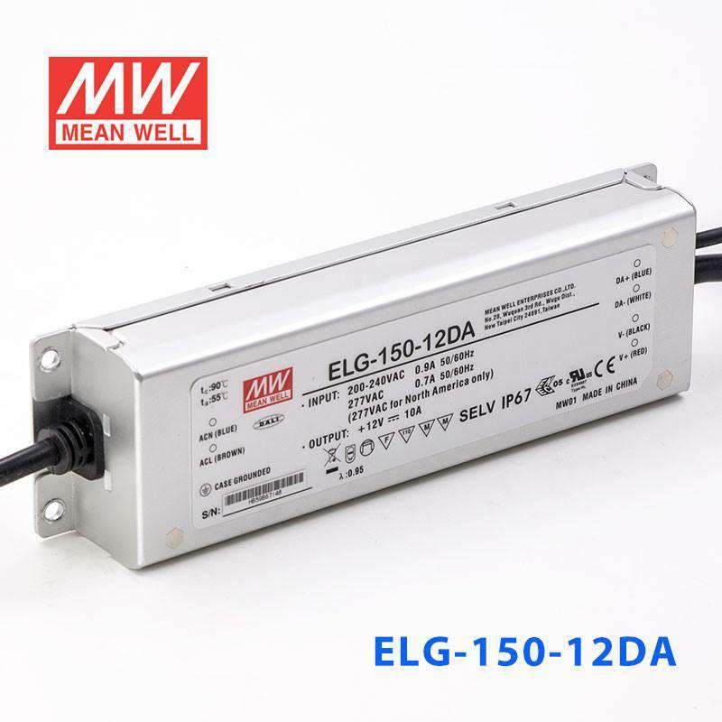 Mean Well ELG-150-12DA Power Supply 120W 12V - DALI 10A - ELG-150-12DA - powersupplymall.com
