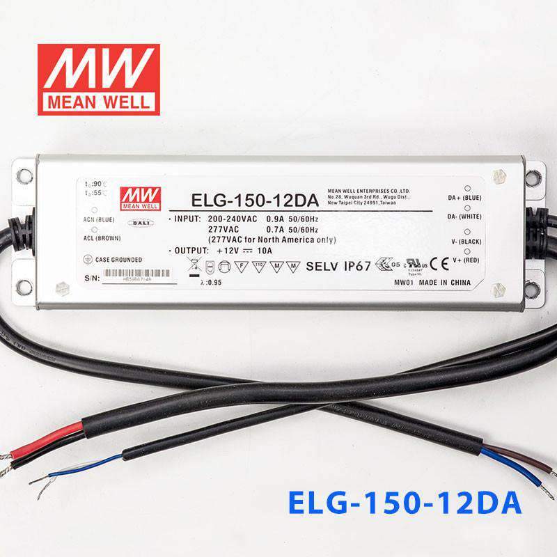 Mean Well ELG-150-12DA Power Supply 120W 12V - DALI 10A - ELG-150-12DA - powersupplymall.com
