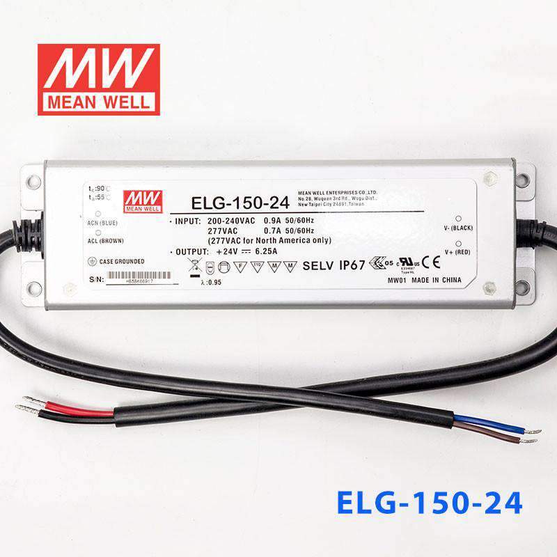Mean Well ELG-150-24 Power Supply 150W 24V 6.25A - ELG-150-24 - powersupplymall.com