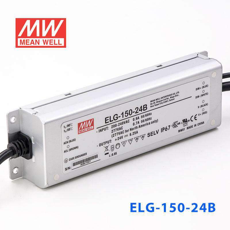 Mean Well ELG-150-24B Power Supply 150W 24V - Dimmable 6.25A - ELG-150-24B - powersupplymall.com