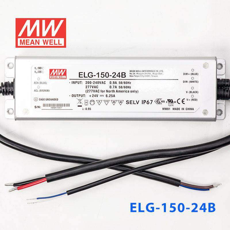 Mean Well ELG - 150 - 24B Power Supply 150W 24V - Dimmable - ELG - 150 - 24B - powersupplymall.com