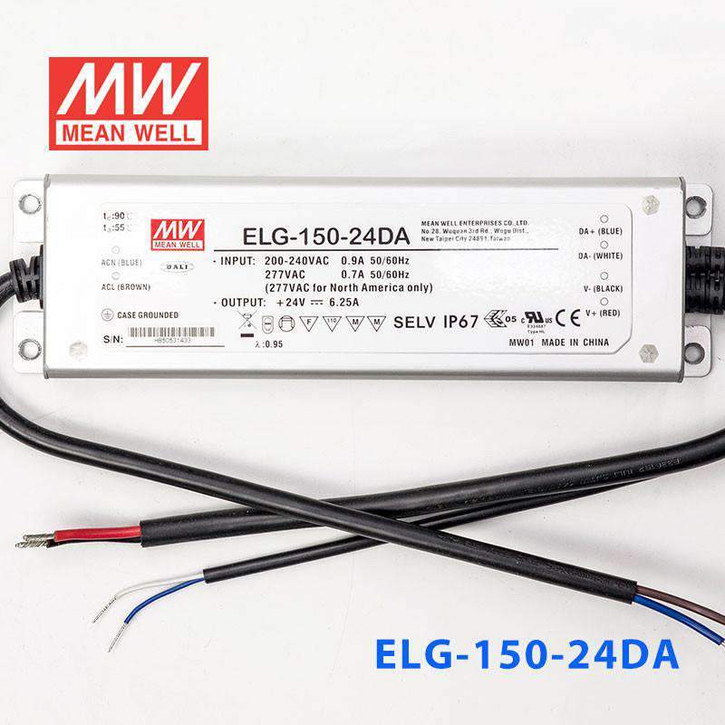 Mean Well ELG - 150 - 24DA Power Supply 150W 24V - DALI - ELG-150-24DA - powersupplymall.com