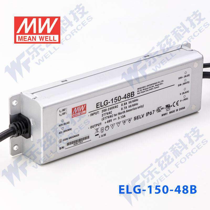 Mean Well ELG-150-48B Power Supply 150W 48V - Dimmable 3.13A - ELG-150-48B - powersupplymall.com