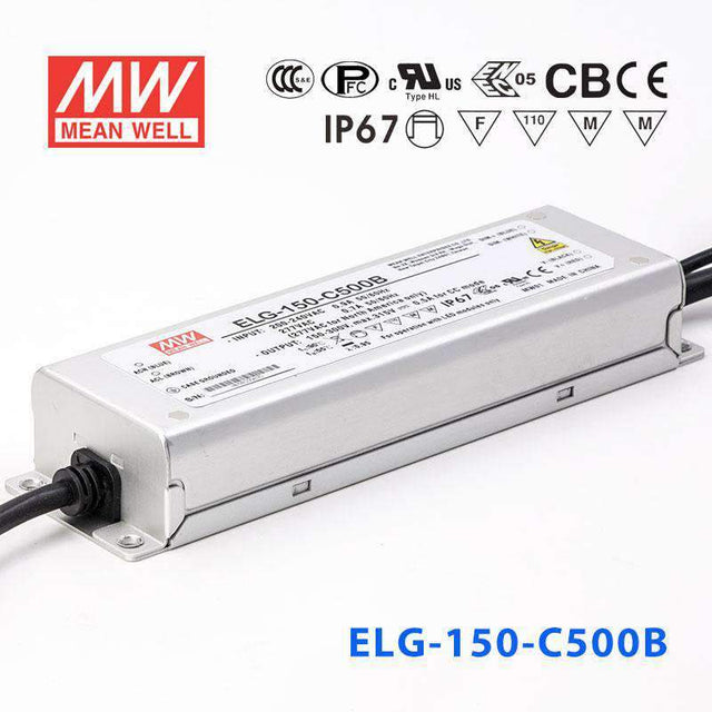 Mean Well ELG - 150 - C500B Power Supply 150W 500mA - Dimmable - ELG - 150 - C500B - powersupplymall.com