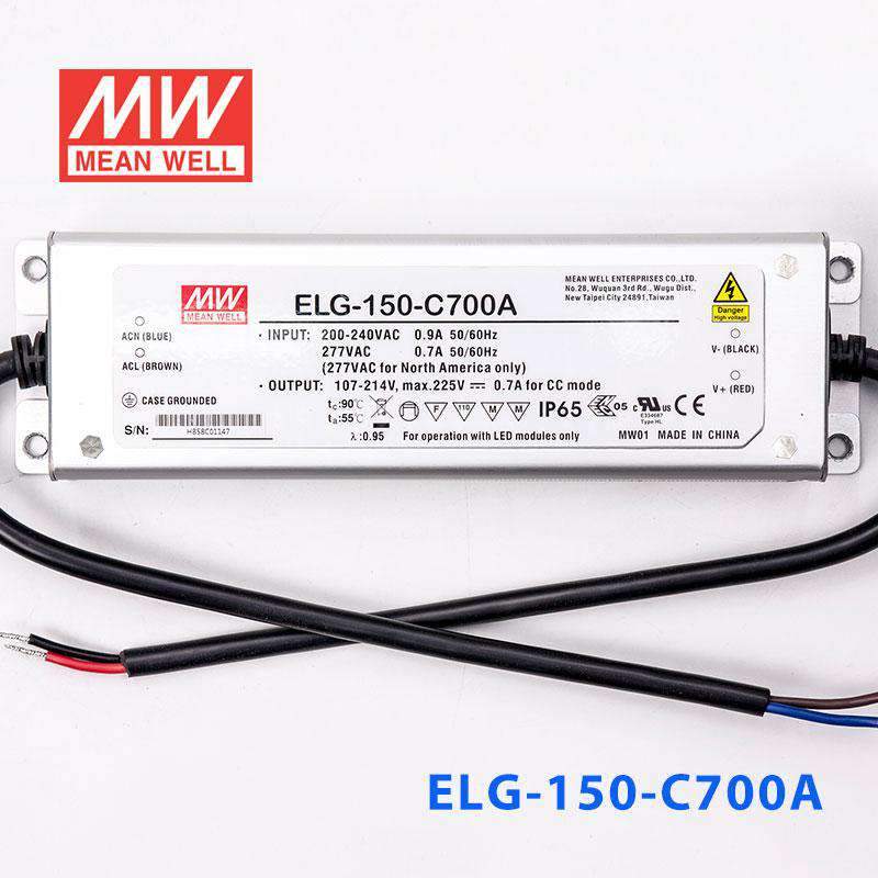 Mean Well ELG-150-C700A Power Supply 150W 700mA - Adjustable - ELG-150-C700A - powersupplymall.com