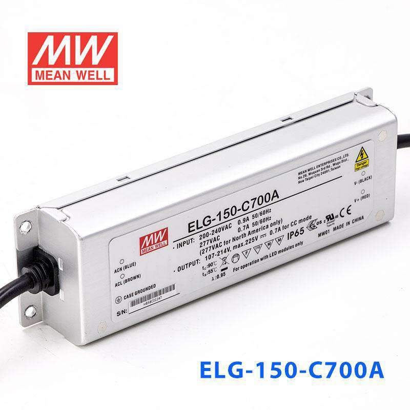 Mean Well ELG-150-C700A Power Supply 150W 700mA - Adjustable - ELG-150-C700A - powersupplymall.com