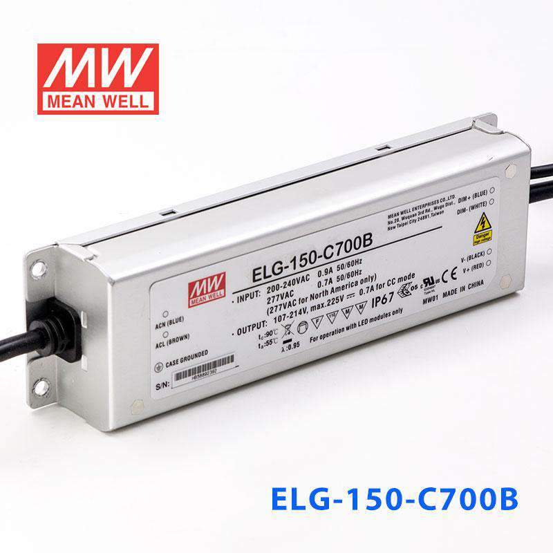 Mean Well ELG-150-C700B Power Supply 150W 700mA - Dimmable - ELG-150-C700B - powersupplymall.com