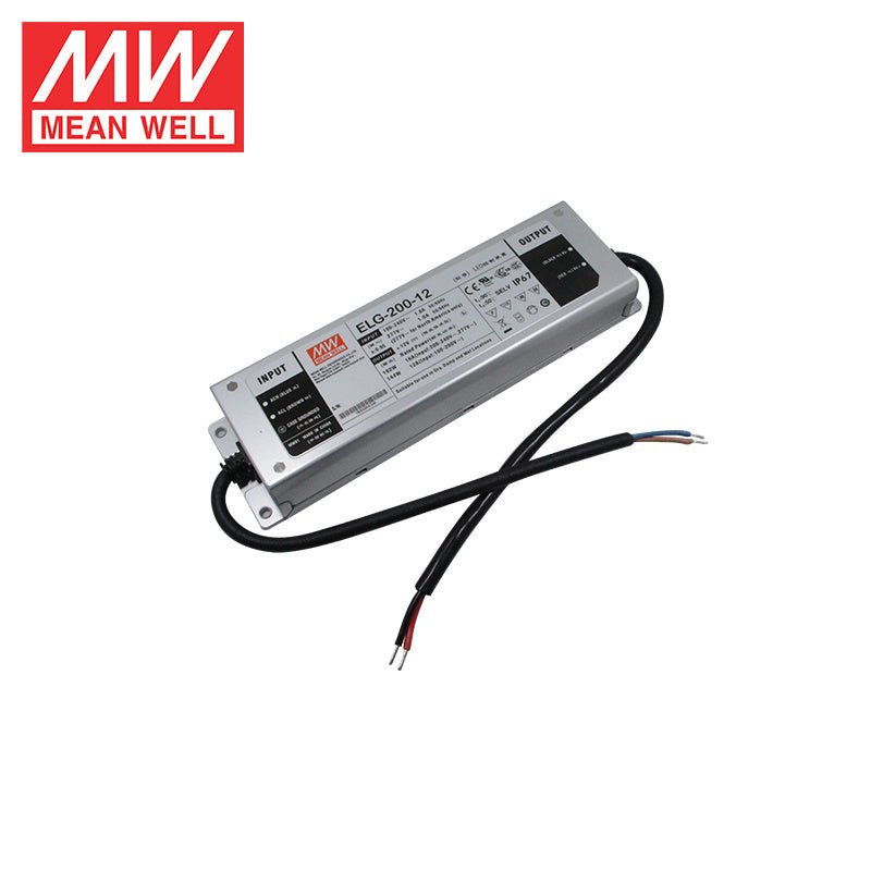 Mean Well ELG - 200 - 12D2 AC - DC Single output LED Driver Mix Mode (CV+CC) with PFC - ELG - 200 - 12D2 - powersupplymall.com