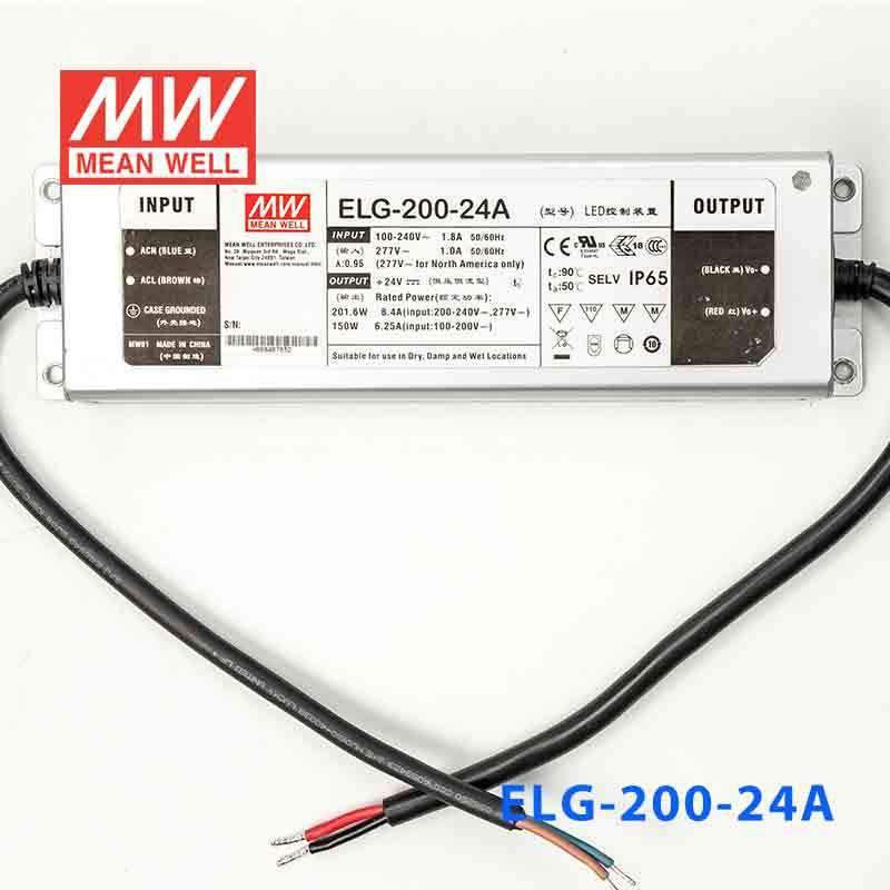 Mean Well ELG - 200 - 24A Power Supply 200W 24V - Adjustable - ELG-200-24A - powersupplymall.com