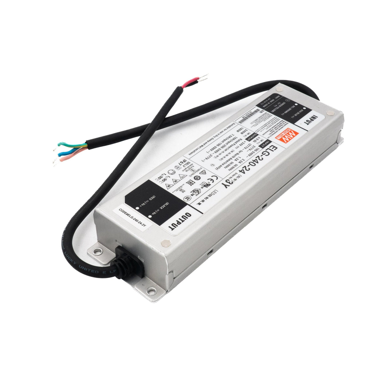 Mean Well ELG - 240 - 24 - 3Y AC - DC Single output LED Driver Mix Mode (CV+CC) with PFC - ELG - 240 - 24 - 3Y - powersupplymall.com