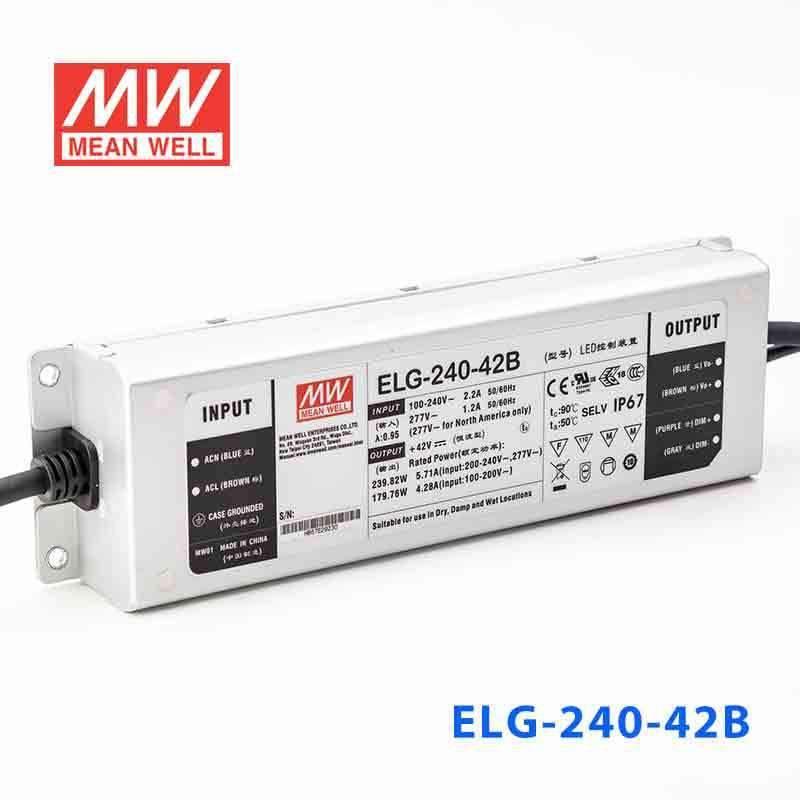 Mean Well ELG - 240 - 42B Power Supply 240W 42V - Dimmable - ELG-240-42B - powersupplymall.com