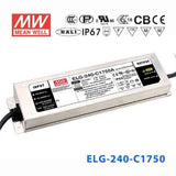 Mean Well ELG - 240 - C1750DA Power Supply 240W 1750mA - DALI - ELG - 240 - C1750DA - powersupplymall.com