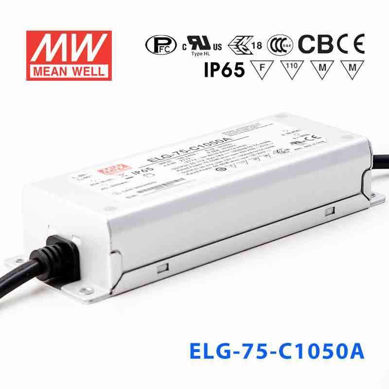 Mean Well ELG Series LED Power Supply 1050mA (75~240W) -  - powersupplymall.com