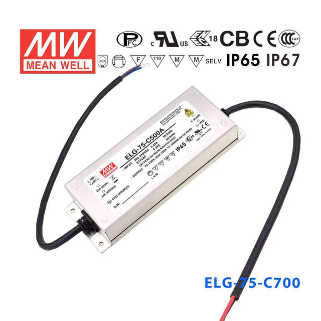 Mean Well ELG Series LED Power Supply 700mA (75~240W) -  - powersupplymall.com