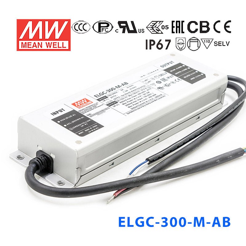 Mean Well ELGC - 300 - L - AB Power Supply 300W 1400mA - Adjustable and Dimmable - ELGC - 300 - L - AB - powersupplymall.com