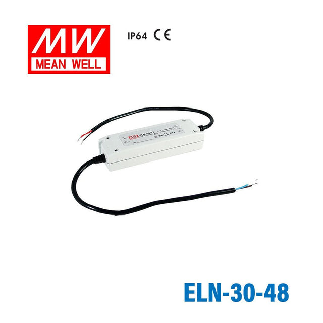 Mean Well ELN-30-48 Single Output Switching Power Supply 30W 48V CC - ELN-30-48 - powersupplymall.com