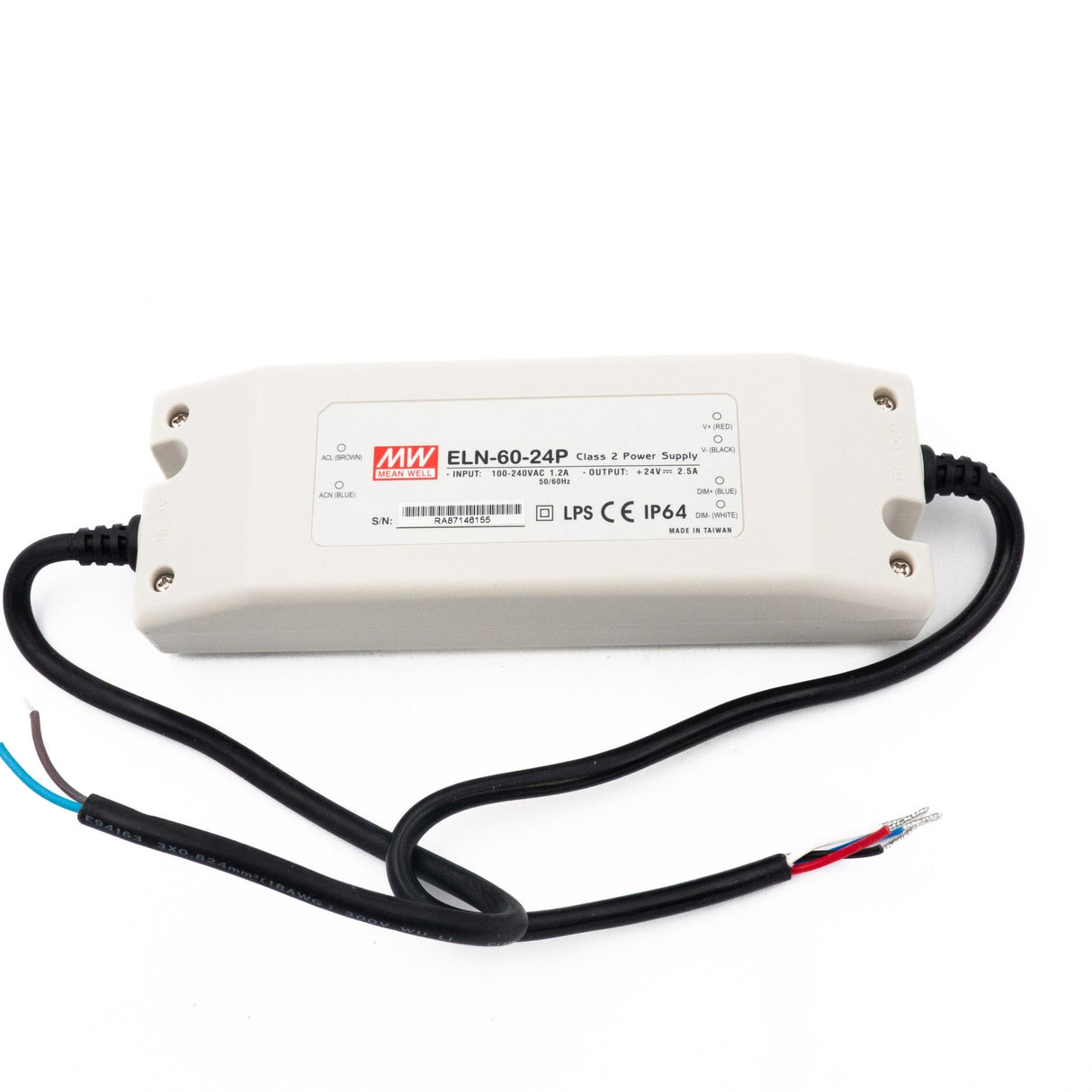 Mean Well ELN-60-24P LED Power Supply 60W - ELN-60-24P - powersupplymall.com