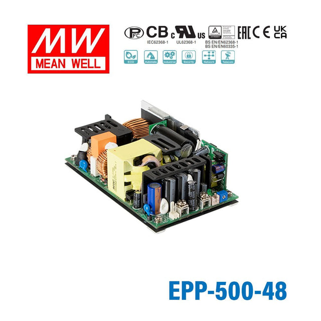 Mean Well EPP - 500 - 48 Power Supply 321W 48V - EPP-500-48 - powersupplymall.com