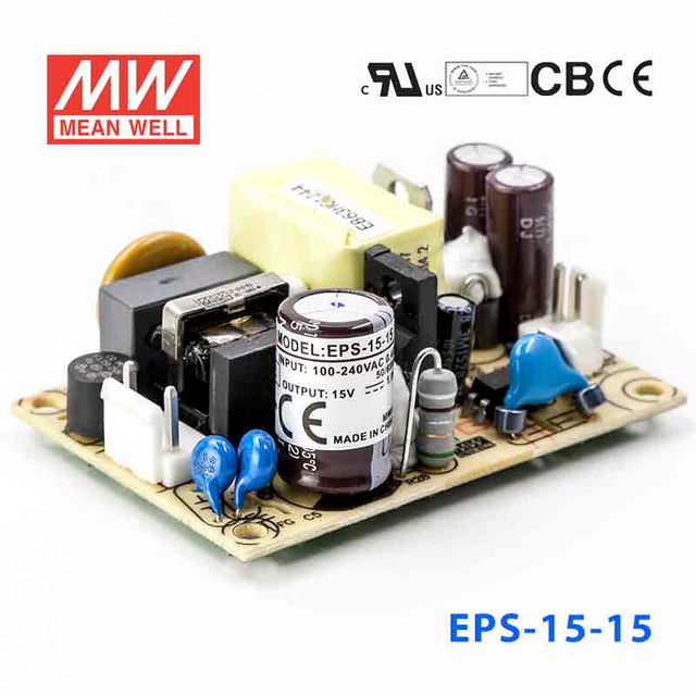 Mean Well EPS - 15 - 15 Power Supply 15W 15V - EPS - 15 - 15 - powersupplymall.com