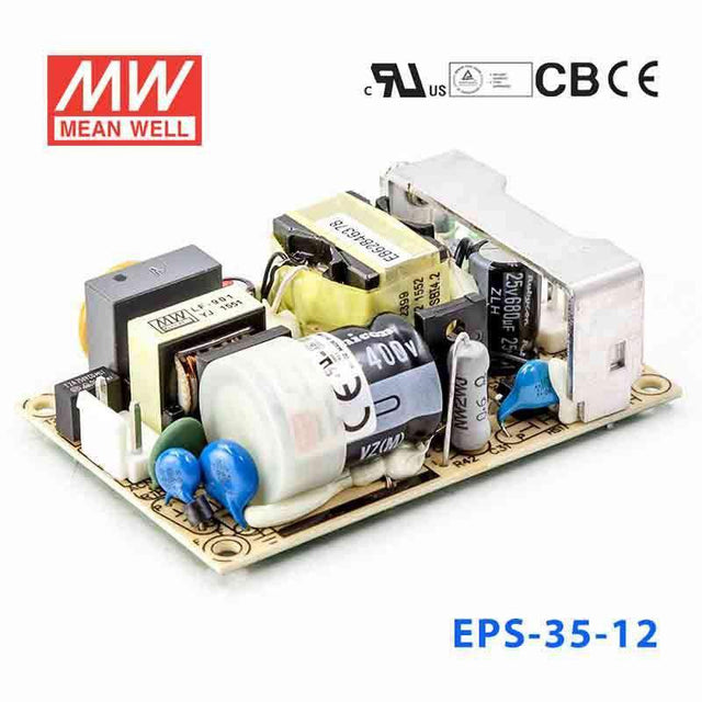 Mean Well EPS - 35 - 12 Power Supply 36W 12V - EPS - 35 - 12 - powersupplymall.com