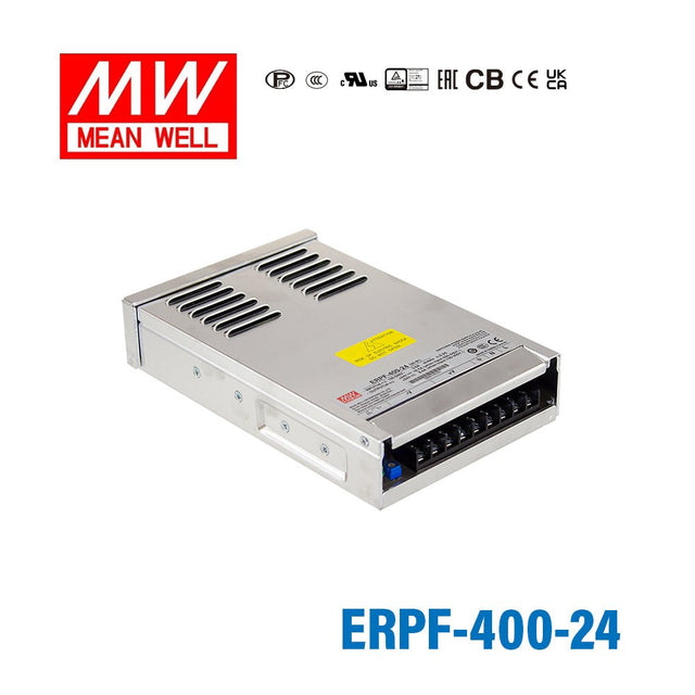 Mean Well ERPF-400-24 Switching Power Supply 400W 24V 16.7A - ERPF-400-24 - powersupplymall.com