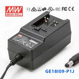 Mean Well GE18I09 - P1J Power Supply 18W 9V - GE18I09 - P1J - powersupplymall.com