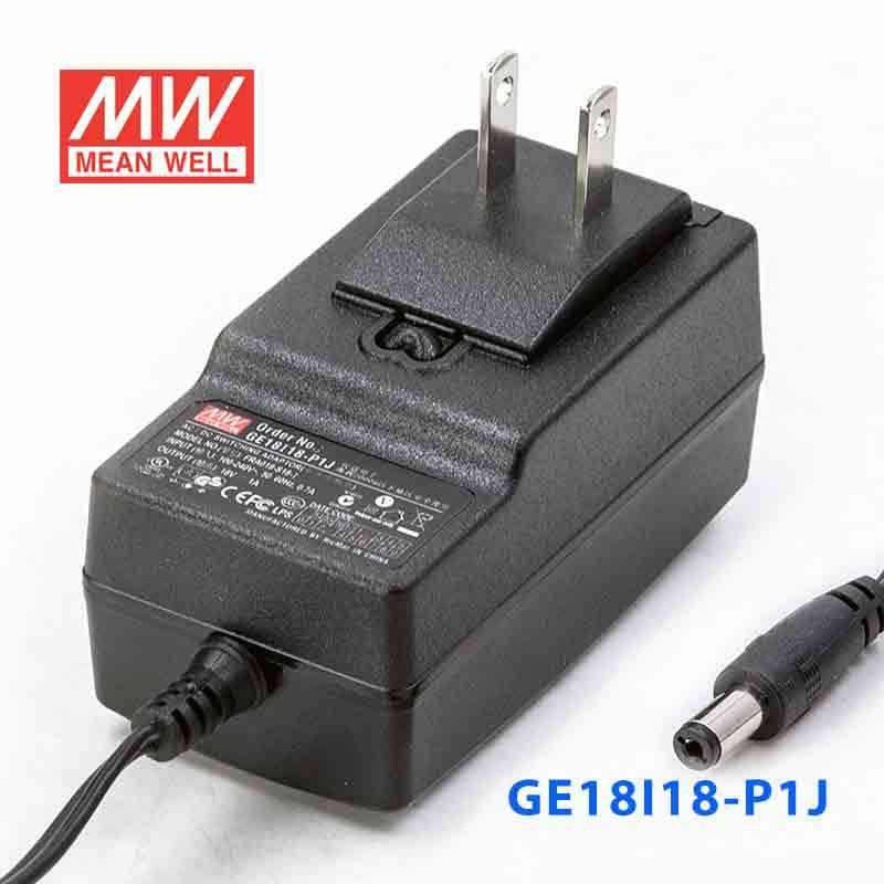 Mean Well GE18I18 - P1J Power Supply 18W 18V - GE18I18 - P1J - powersupplymall.com