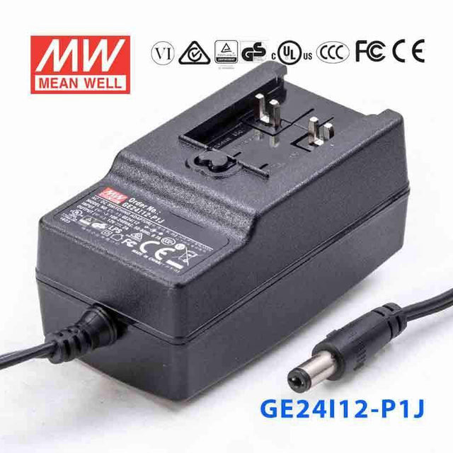 Mean Well GE24I12 - P1J Power Supply 24W 12V - GE24I12 - P1J - powersupplymall.com