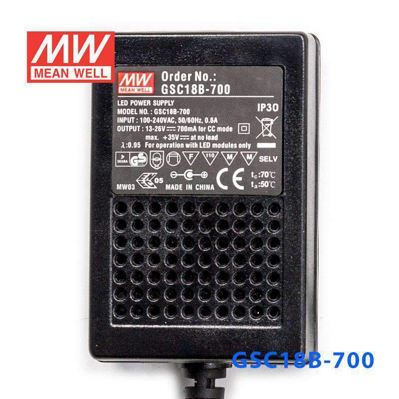 Mean Well GSC18B-700 Power Supply 18W 700A - GSC18B-700 - powersupplymall.com