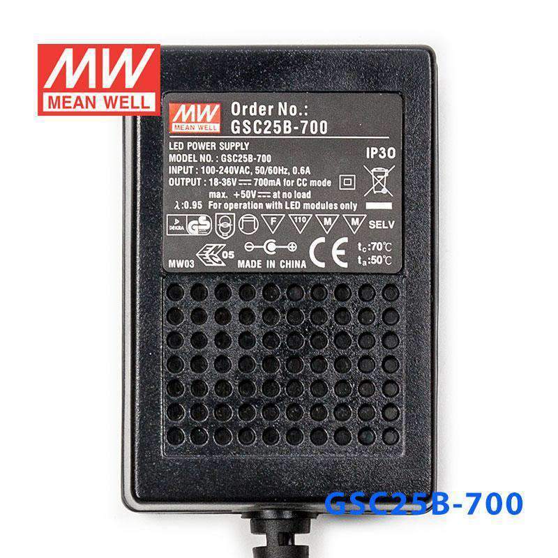 Mean Well GSC25B-700 Power Supply 25W 700A - GSC25B-700 - powersupplymall.com