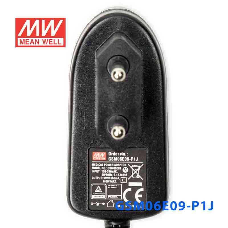 Mean Well GSM06E09 - P1J Power Supply 06W 9V - GSM06E09 - P1J - powersupplymall.com