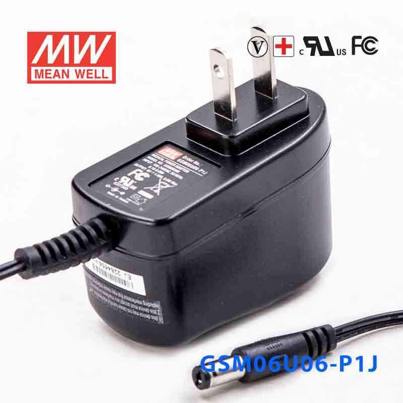 Mean Well GSM06U06 - P1J Power Supply 06W 6V - GSM06U06 - P1J - powersupplymall.com