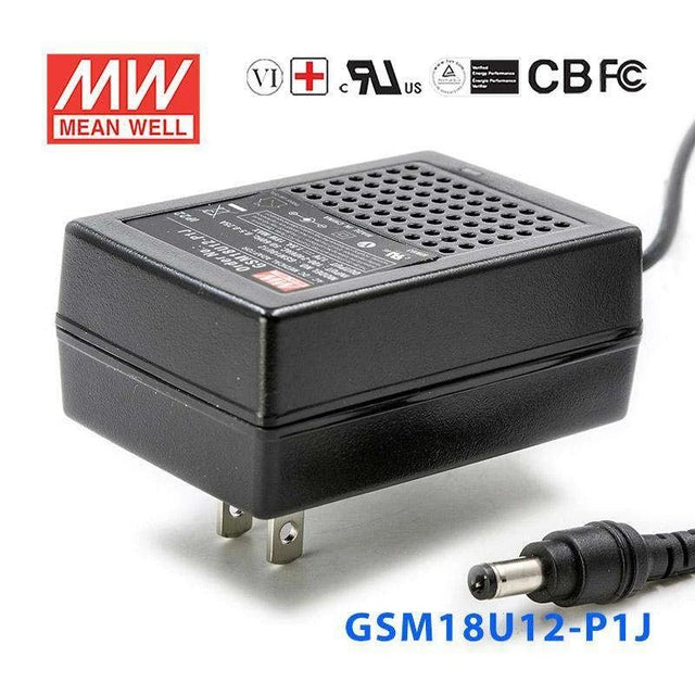 Mean Well GSM12U12 - P1J Power Supply 12W 12V - GSM12U12 - P1J - powersupplymall.com