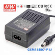 Mean Well GSM18B07 - P1J Power Supply 15W 7.5V - GSM18B07 - P1J - powersupplymall.com