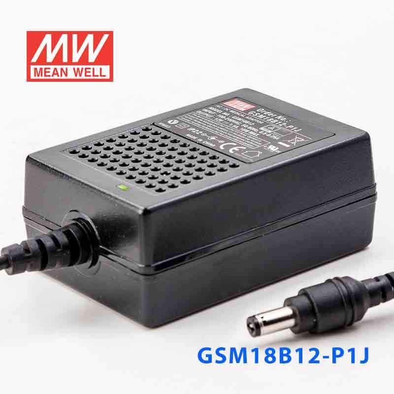 Mean Well GSM18B12-P1J Power Supply 18W 12V 1.5A - GSM18B12-P1J - powersupplymall.com