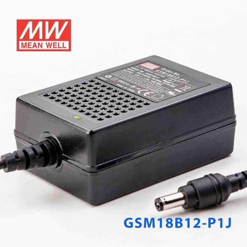 Mean Well GSM18B12 - P1J Power Supply 18W 12V - GSM18B12 - P1J - powersupplymall.com