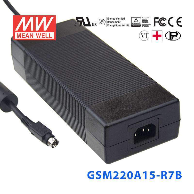 Mean Well GSM220A15 - R7BPower Supply 201W 15V - GSM220A15 - R7B - powersupplymall.com