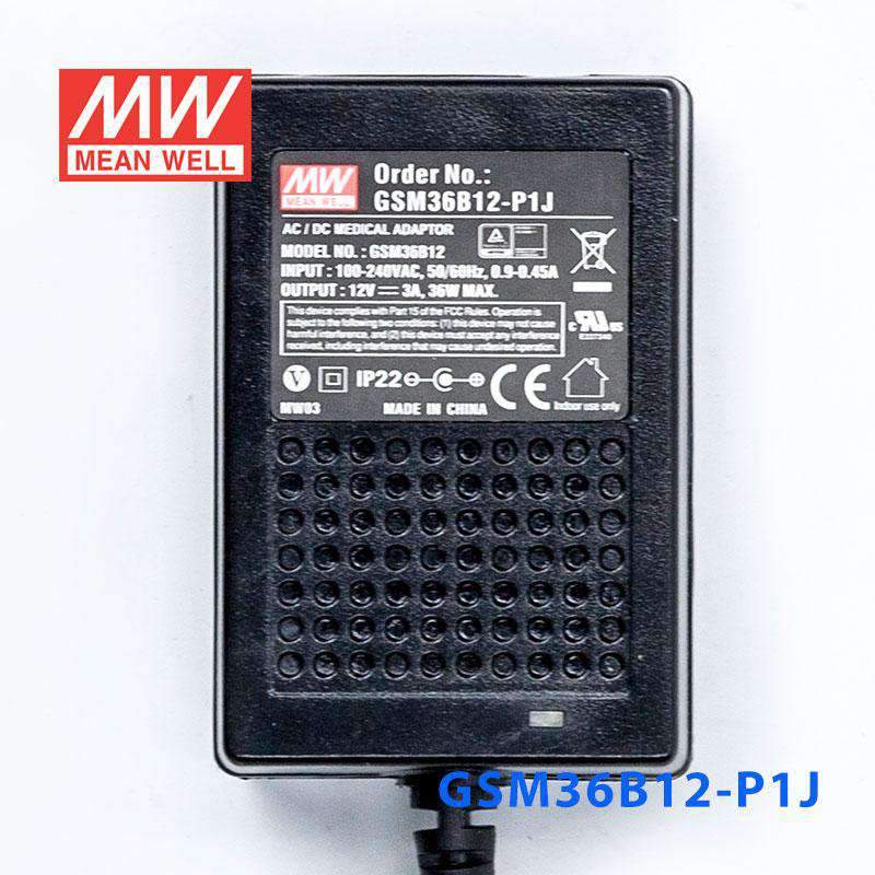 Mean Well GSM36B12 - P1J Power Supply 36W 12V - GSM36B12 - P1J - powersupplymall.com