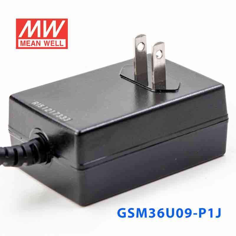 Mean Well GSM36U09 - P1J Power Supply 36W 9V - GSM36U09 - P1J - powersupplymall.com