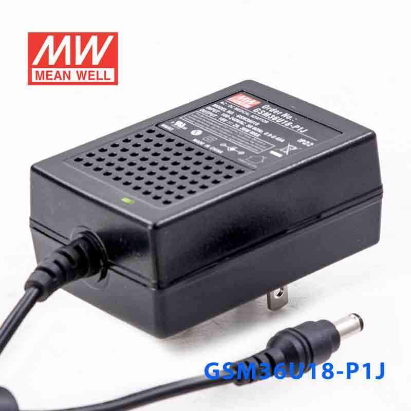 Mean Well GSM36U18 - P1J Power Supply 36W 18V - GSM36U18 - P1J - powersupplymall.com