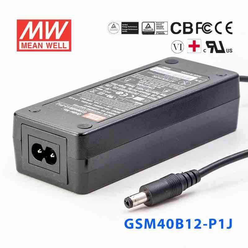 Mean Well GSM40B12 - P1J Power Supply 40W 12V - GSM40B12 - P1J - powersupplymall.com