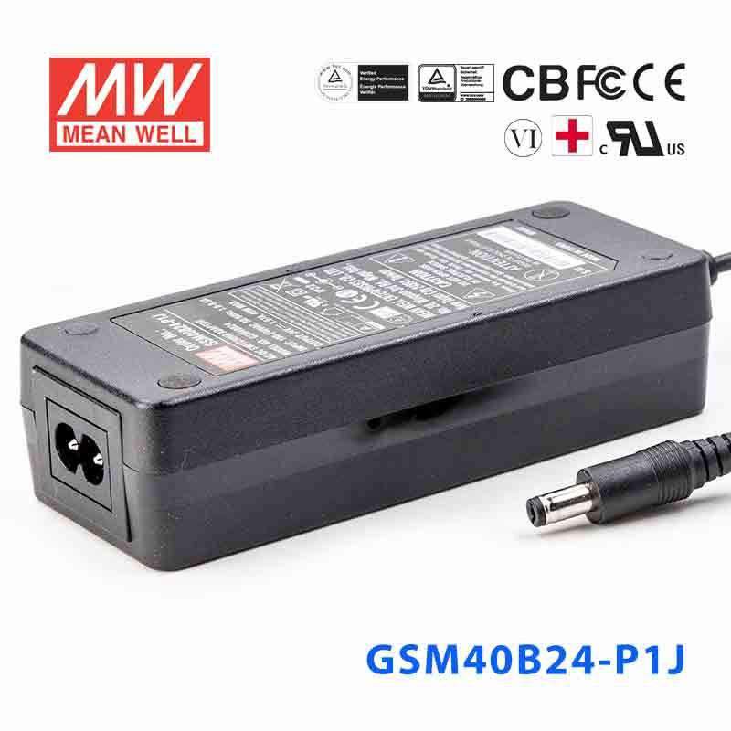 Mean Well GSM40B24 - P1J Power Supply 40W 24V - GSM40B24 - P1J - powersupplymall.com