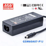 Mean Well GSM60A07 - P1J Power Supply 45W 7.5V - GSM60A07 - P1J - powersupplymall.com