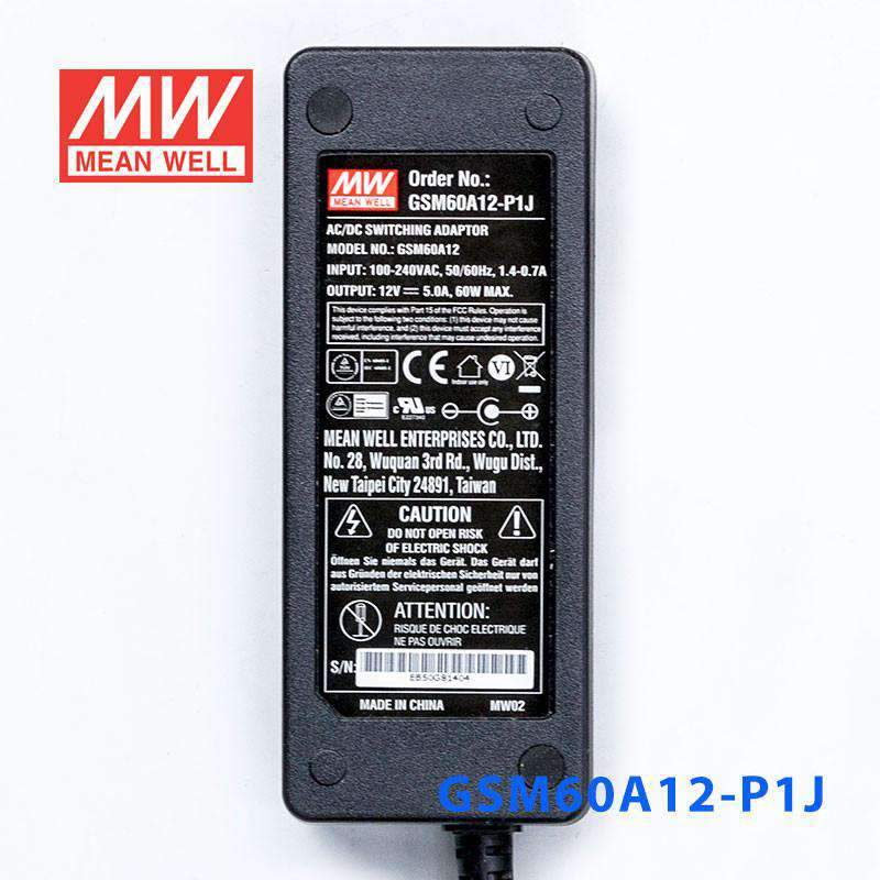 Mean Well GSM60A12 - P1J Power Supply 60W 12V - GSM60A12 - P1J - powersupplymall.com